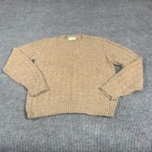 VTG Lord Jeff Sweater Mens Medium Brown Cable Knit‎ Lightweight Pullover USA 80s